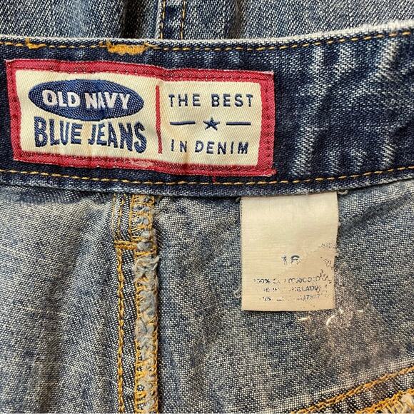OLD NAVY VINTAGE Y2K WESTERN BOHO FRAY HEM DENIM MINI SKIRT BLUE - 16 - Picture 7 of 8